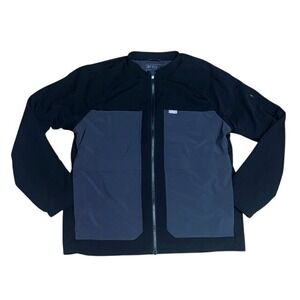 FIGS Cobaki Two-Tone Scrub Jacket Full Zip Technical Collection Black Grey XL
